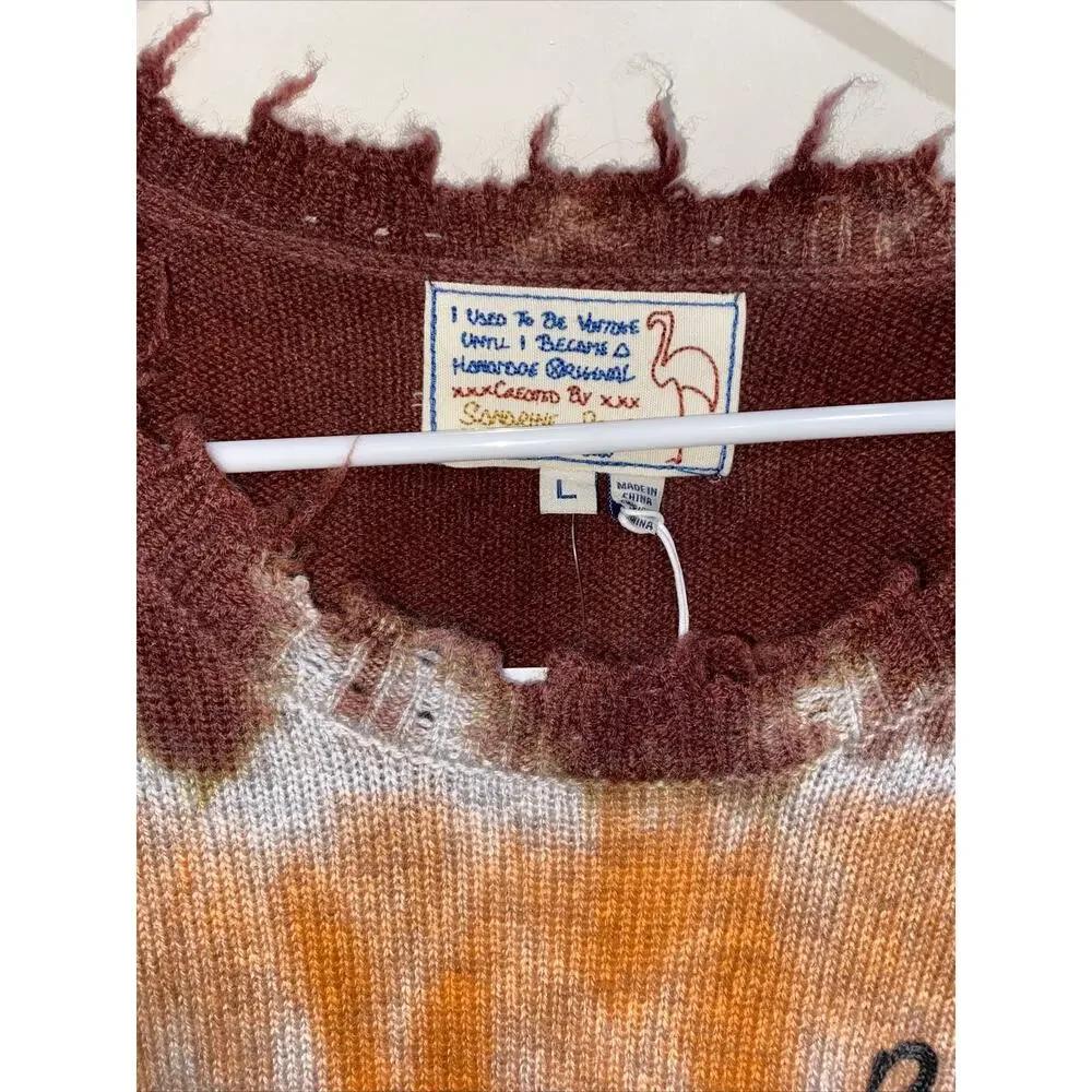 Sandrine Rose x Free People Dip Dyed Paradise Circus Cashmere/Wool Sweater Sz Lg